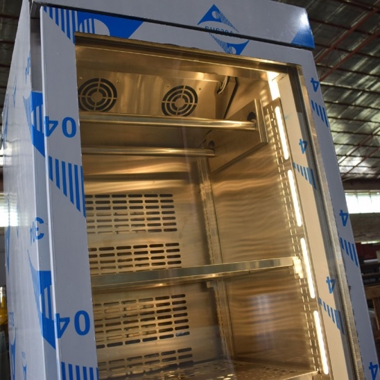 Nhà trực tiếp duy nhất cửa thép không gỉ 304 khô tuổi thịt bò hiển thị nội các 