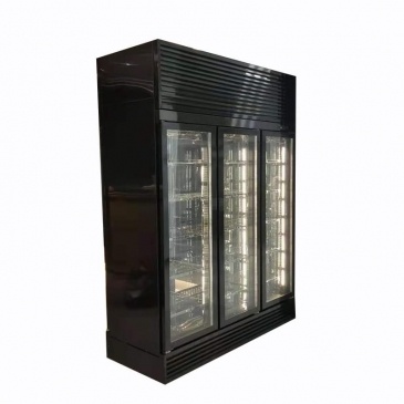  Da đen, thép không gỉ thịt bò hiển thị tủ lạnh