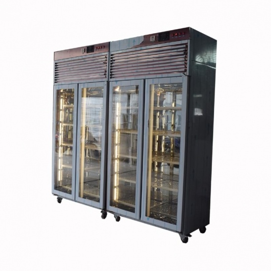 Tốt nhất bán hai cánh cửa màu Hồng thép thịt khô hiển thị tủ lạnh 