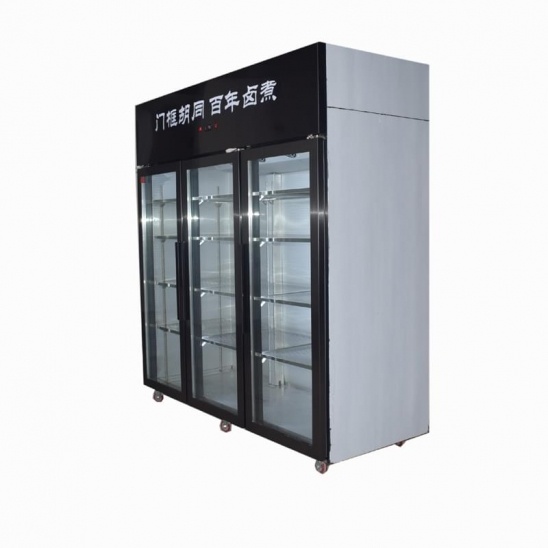 Tùy chỉnh 3 cửa thép không gỉ bảo quản thực phẩm hiển thị bếp tủ lạnh 