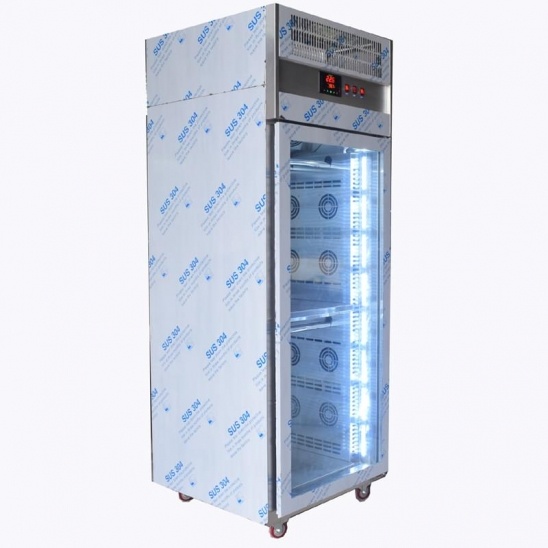 Cửa kính duy nhất 304 thép không gỉ Trắng sấy khô hiển thị tủ lạnh 