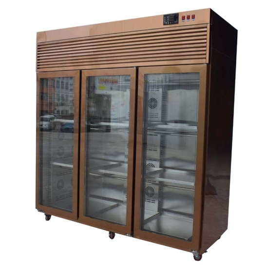 Ba ly cửa thép không gỉ 304 Gió Ngỗng hiển thị tủ lạnh 