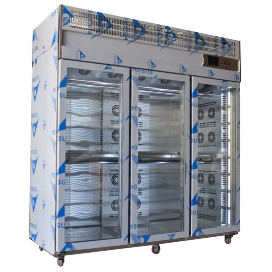 Ba ly cửa thép không gỉ 304 Gió Ngỗng hiển thị tủ lạnh 