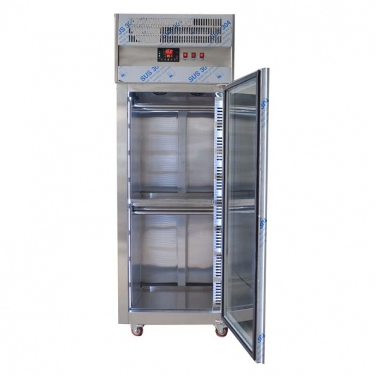 Cửa kính duy nhất 304 thép không gỉ Trắng sấy khô hiển thị tủ lạnh 