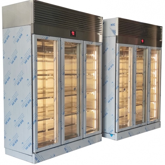 tùy chỉnh 304 tủ trưng bày ba cánh kính bằng thép không gỉ 