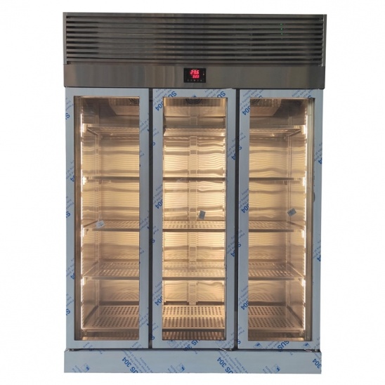 tùy chỉnh 304 tủ trưng bày ba cánh kính bằng thép không gỉ 