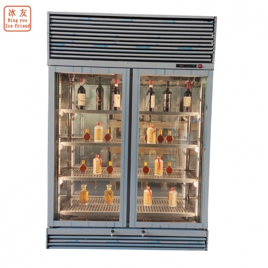 tùy chỉnh hai mặt ly rượu vang lạnh tủ lạnh trưng bày 